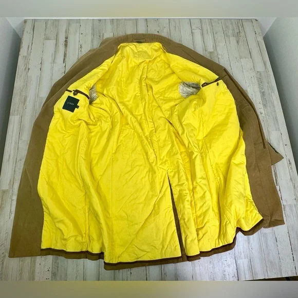 Vintage J. Crew Lined Trench Overcoat XL Tan - Picture 10 of 12